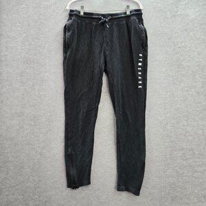Gymshark Men Pants Large Gray Sweats Drawstring Pockets 27" Inseam